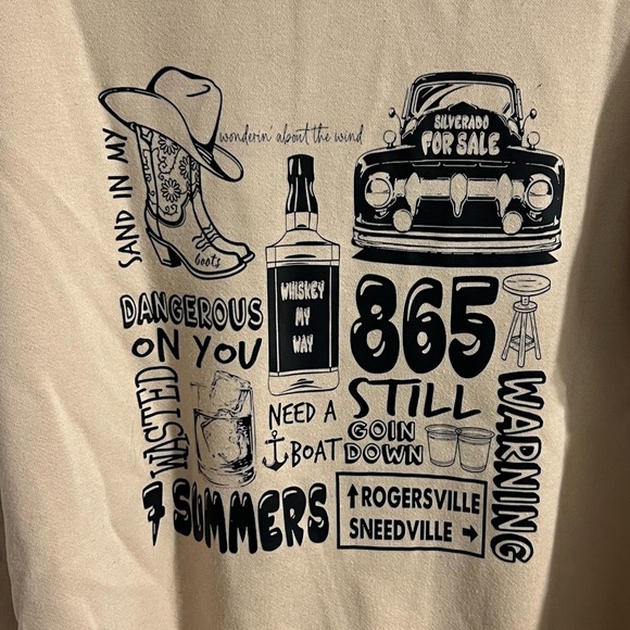 Morgan Wallen Sweatshirt Tan Size Small - Picture 2 of 2